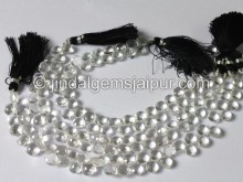 Crystal Quartz Faceted Heart Shape Beads